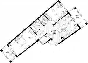 2-к квартира, строящийся дом, 65м2, 2/8 этаж