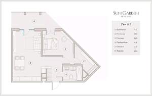 2-к квартира, вторичка, 72м2, 6/10 этаж