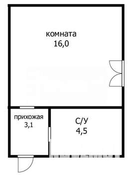 Студия квартира, вторичка, 24м2, 3/3 этаж