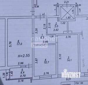 2-к квартира, вторичка, 53м2, 4/17 этаж