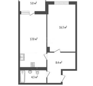 1-к квартира, вторичка, 51м2, 11/13 этаж