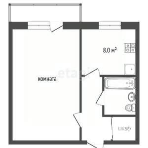 1-к квартира, вторичка, 35м2, 2/5 этаж