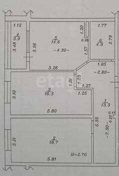 2-к квартира, вторичка, 68м2, 10/16 этаж