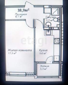 1-к квартира, сданный дом, 39м2, 1/16 этаж