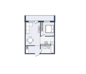 1-к квартира, строящийся дом, 46м2, 4/4 этаж