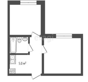 2-к квартира, вторичка, 32м2, 1/6 этаж