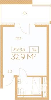 1-к квартира, вторичка, 39м2, 3/9 этаж