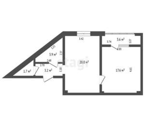 1-к квартира, вторичка, 46м2, 4/4 этаж