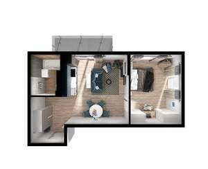 1-к квартира, вторичка, 44м2, 1/7 этаж