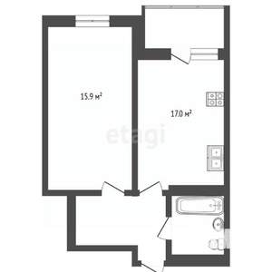 1-к квартира, вторичка, 42м2, 13/17 этаж