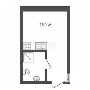 Студия квартира, вторичка, 16м2, 1/16 этаж