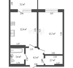 1-к квартира, вторичка, 41м2, 16/19 этаж