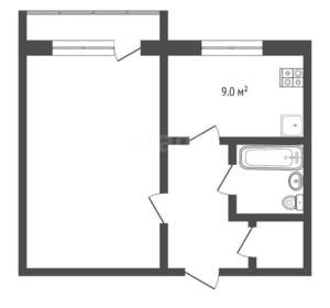 1-к квартира, вторичка, 41м2, 3/9 этаж