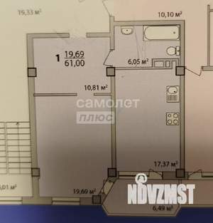 1-к квартира, вторичка, 62м2, 10/10 этаж