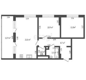 2-к квартира, вторичка, 71м2, 4/7 этаж