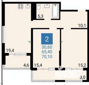 2-к квартира, вторичка, 78м2, 7/16 этаж