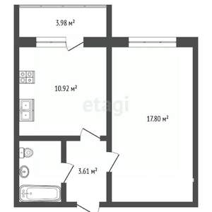 1-к квартира, вторичка, 37м2, 16/17 этаж