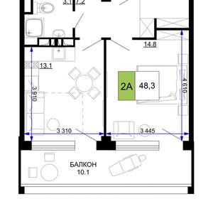 2-к квартира, вторичка, 48м2, 5/9 этаж