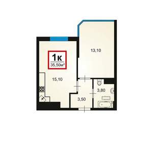 1-к квартира, вторичка, 36м2, 11/16 этаж