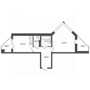 1-к квартира, вторичка, 47м2, 3/4 этаж
