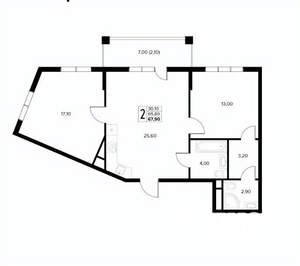 2-к квартира, вторичка, 68м2, 8/8 этаж