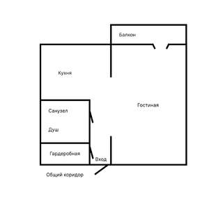 1-к квартира, вторичка, 35м2, -1/9 этаж