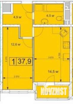 1-к квартира, вторичка, 40м2, 17/20 этаж