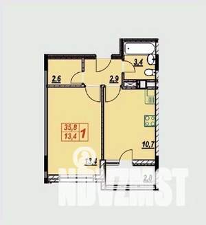 1-к квартира, вторичка, 36м2, 5/9 этаж