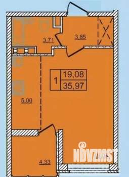 1-к квартира, вторичка, 36м2, 4/16 этаж