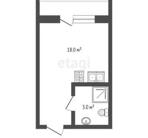 Студия квартира, вторичка, 18м2, 2/9 этаж