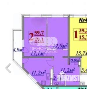 2-к квартира, вторичка, 60м2, 4/13 этаж