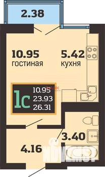 Студия квартира, вторичка, 27м2, 8/8 этаж
