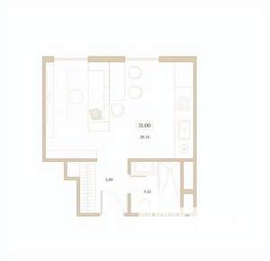 1-к квартира, вторичка, 31м2, 5/7 этаж