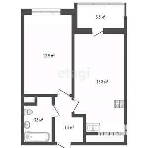 1-к квартира, вторичка, 39м2, 7/9 этаж