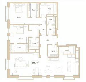 2-к квартира, вторичка, 144м2, 5/7 этаж