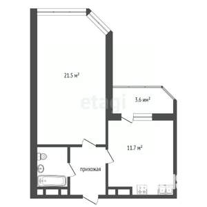 1-к квартира, вторичка, 45м2, 8/19 этаж