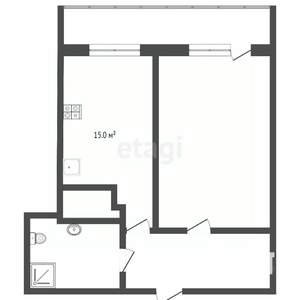 1-к квартира, вторичка, 47м2, 2/9 этаж