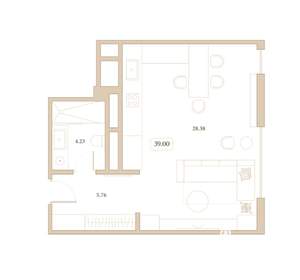 Студия квартира, вторичка, 39м2, 6/7 этаж