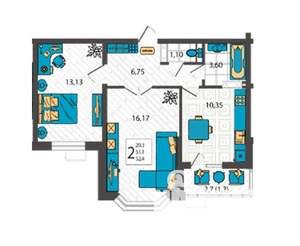2-к квартира, вторичка, 55м2, 3/9 этаж