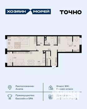 3-к квартира, вторичка, 81м2, 6/8 этаж