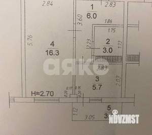 1-к квартира, вторичка, 34м2, 3/7 этаж