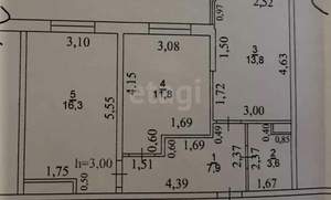 2-к квартира, вторичка, 54м2, 11/16 этаж