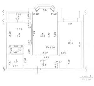 2-к квартира, вторичка, 60м2, 3/9 этаж