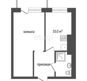 1-к квартира, вторичка, 31м2, 4/4 этаж