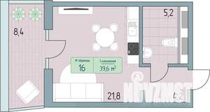 1-к квартира, вторичка, 45м2, 2/9 этаж