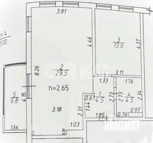 2-к квартира, вторичка, 60м2, 6/9 этаж