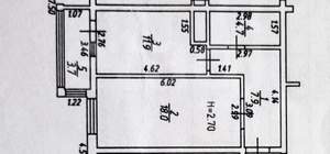 1-к квартира, вторичка, 46м2, 9/9 этаж
