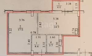 1-к квартира, вторичка, 45м2, 5/13 этаж