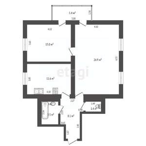 2-к квартира, вторичка, 67м2, 2/6 этаж