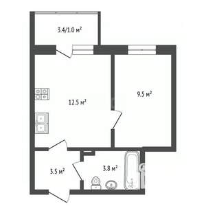 1-к квартира, вторичка, 32м2, 3/9 этаж